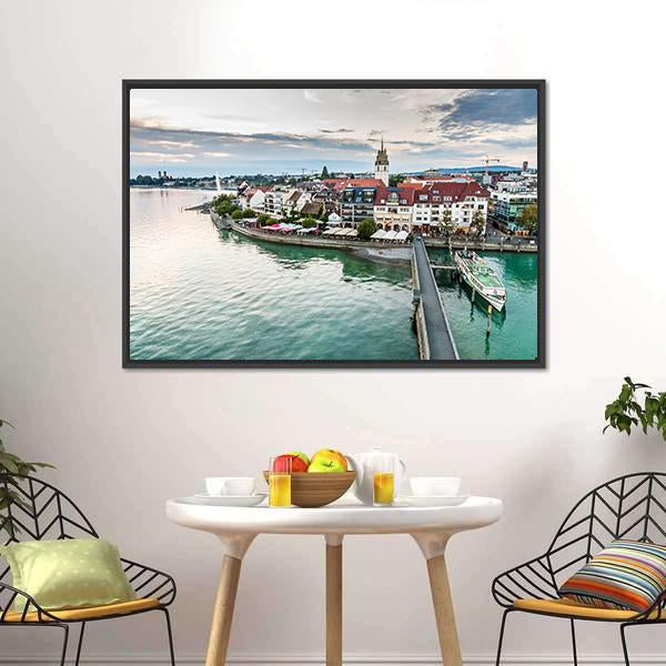 Friedrichshafen City Germany Canvas Wall Art-1 Piece-Floating Frame-24" x 16"-Tiaracle