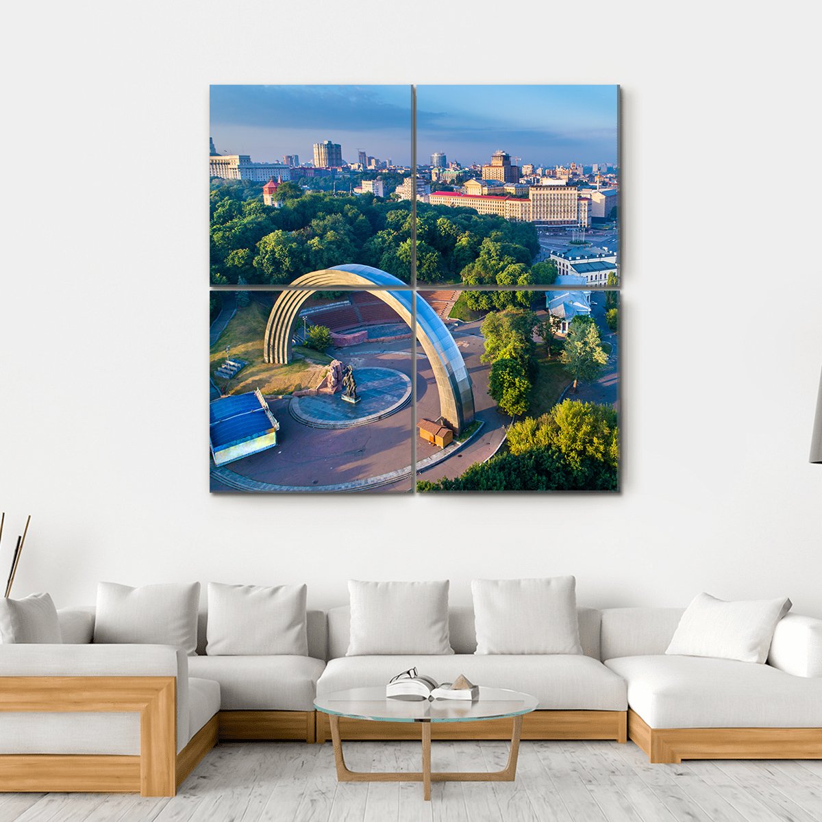 Friendship Of Nations Arch Canvas Wall Art-4 Square-Gallery Wrap-17" x 17"-Tiaracle