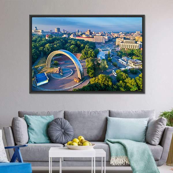 Friendship Of Nations Arch Canvas Wall Art-3 Horizontal-Gallery Wrap-25" x 16"-Tiaracle