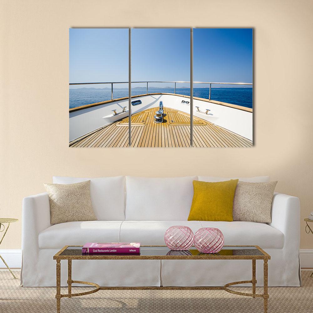 Front Of Yacht Canvas Wall Art-3 Horizontal-Gallery Wrap-25" x 16"-Tiaracle