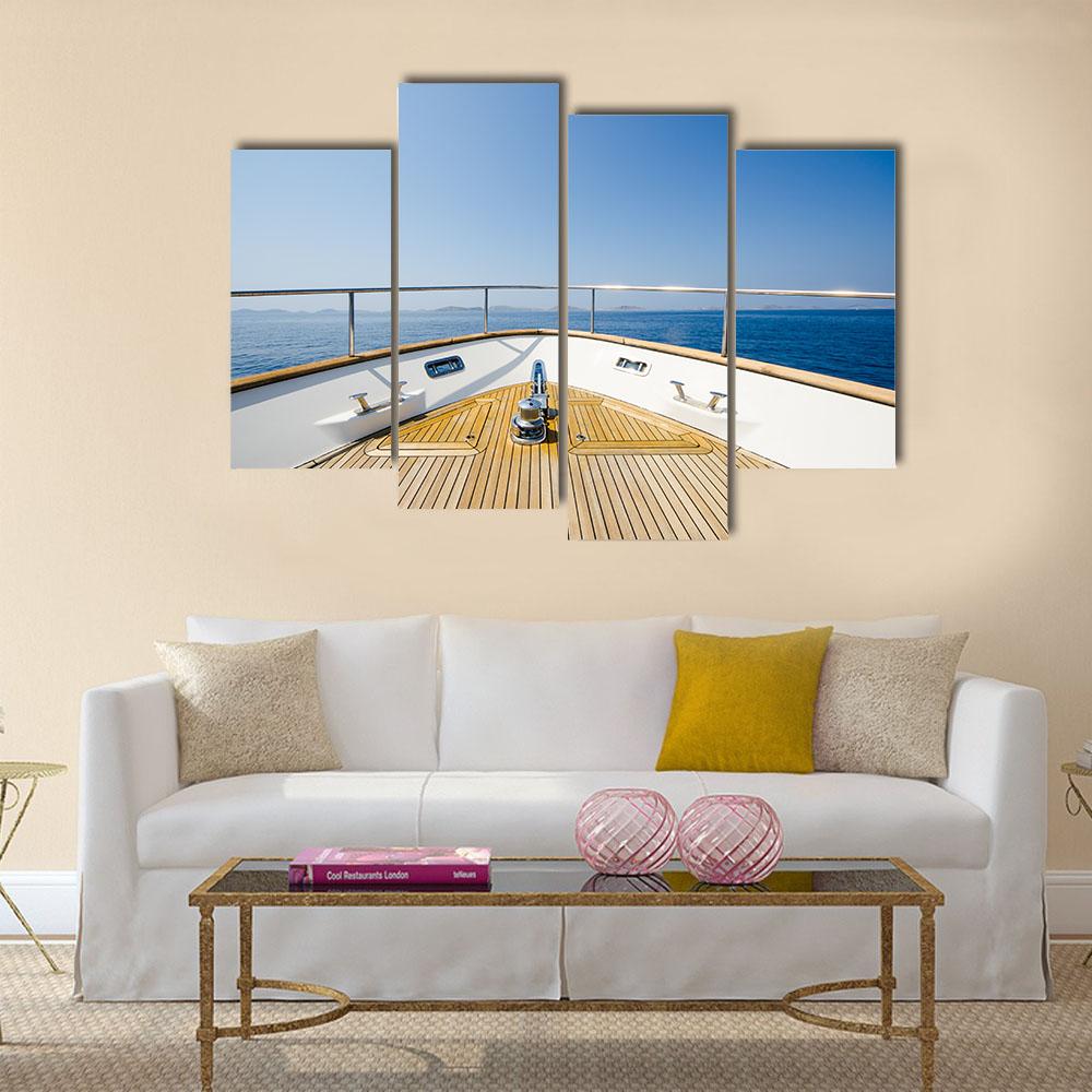 Front Of Yacht Canvas Wall Art-4 Pop-Gallery Wrap-34" x 20"-Tiaracle