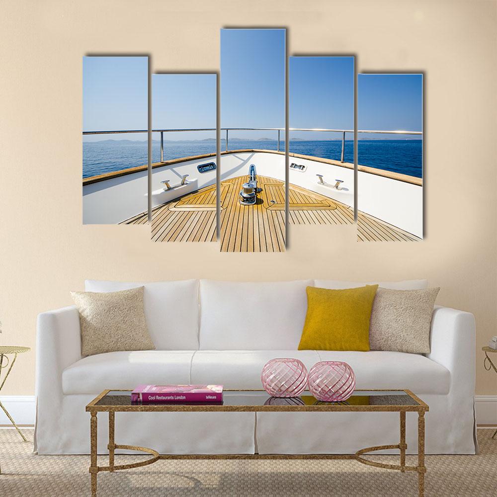 Front Of Yacht Canvas Wall Art-5 Pop-Gallery Wrap-32" x 21"-Tiaracle