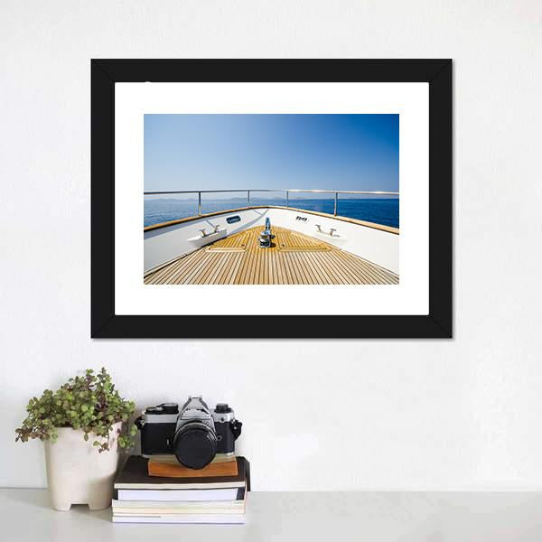 Front Of Yacht Canvas Wall Art-1 Piece-Framed Print-20" x 16"-Tiaracle