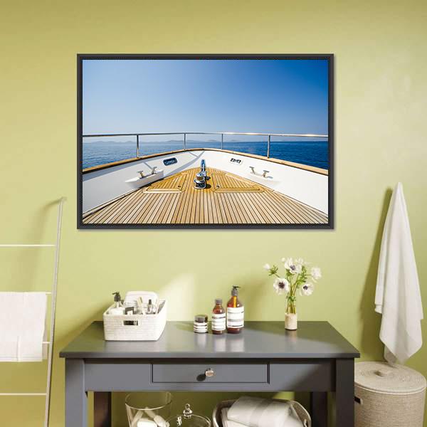 Front Of Yacht Canvas Wall Art-1 Piece-Floating Frame-24" x 16"-Tiaracle