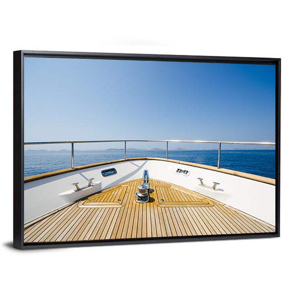 Front Of Yacht Canvas Wall Art-3 Horizontal-Gallery Wrap-25" x 16"-Tiaracle