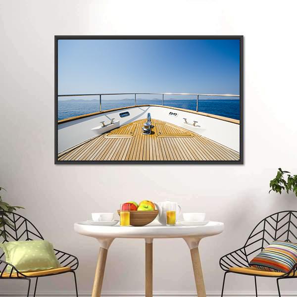 Front Of Yacht Canvas Wall Art-3 Horizontal-Gallery Wrap-25" x 16"-Tiaracle