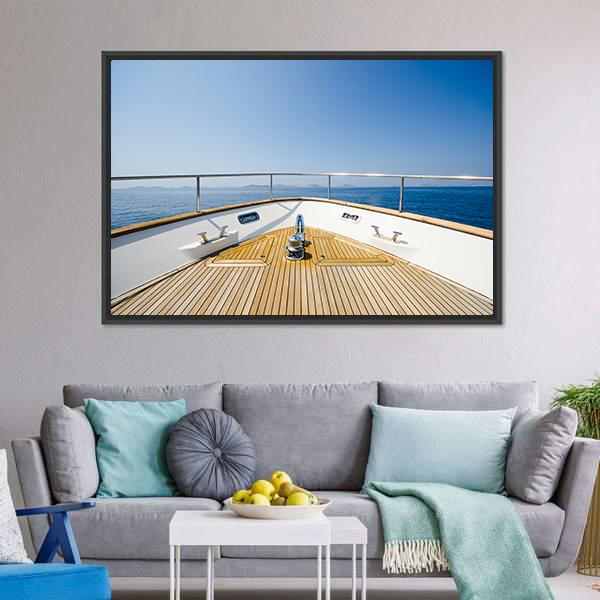 Front Of Yacht Canvas Wall Art-3 Horizontal-Gallery Wrap-25" x 16"-Tiaracle