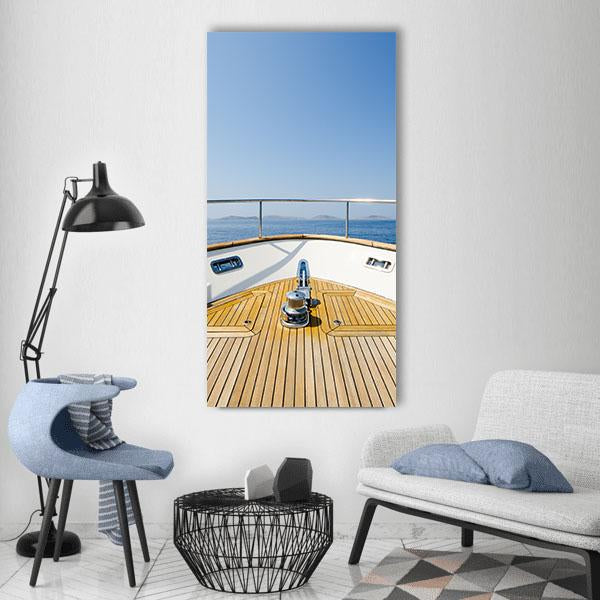 Front Of Yacht Vertical Canvas Wall Art-1 Vertical-Gallery Wrap-12" x 24"-Tiaracle