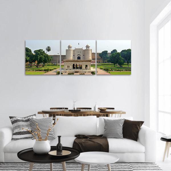 Shahi Qilla Fort Lahore Panoramic Canvas Wall Art-3 Piece-25" x 08"-Tiaracle