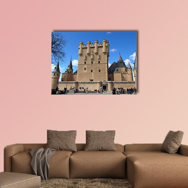 Segovia Castle Canvas Wall Art-1 Piece-Gallery Wrap-48" x 32"-Tiaracle
