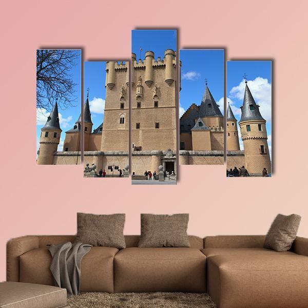 Segovia Castle Canvas Wall Art-5 Pop-Gallery Wrap-47" x 32"-Tiaracle