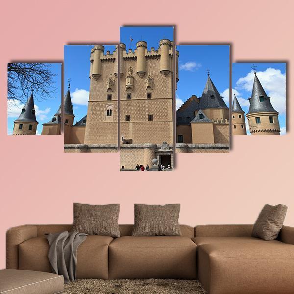 Segovia Castle Canvas Wall Art-5 Star-Gallery Wrap-62" x 32"-Tiaracle