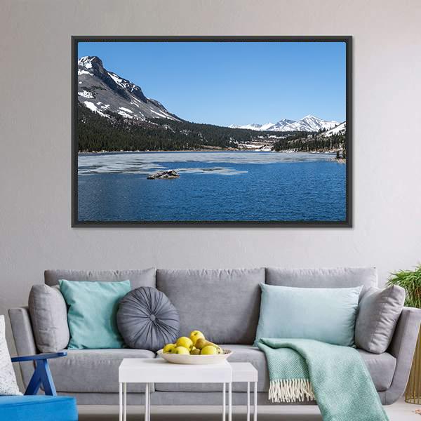 Frozen Lake In Yosemite National Park Canvas Wall Art-3 Horizontal-Gallery Wrap-25" x 16"-Tiaracle