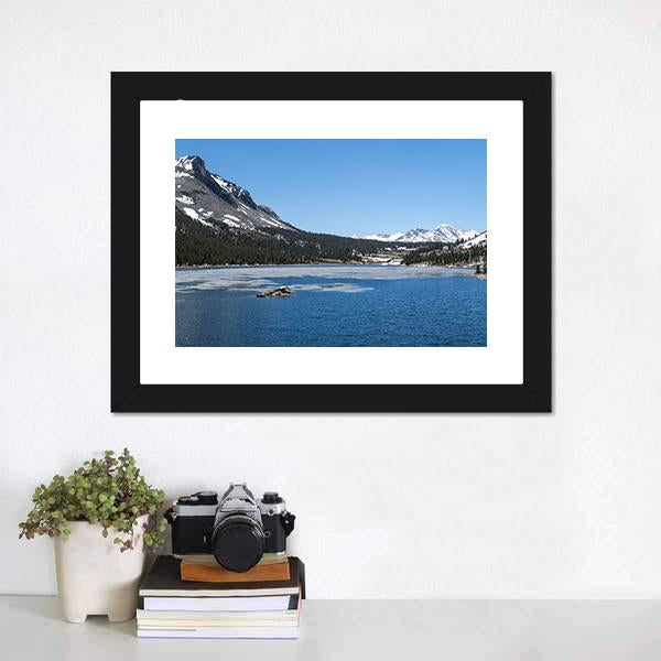 Frozen Lake In Yosemite National Park Canvas Wall Art-1 Piece-Framed Print-20" x 16"-Tiaracle