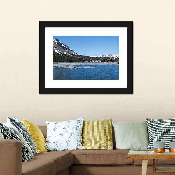 Frozen Lake In Yosemite National Park Canvas Wall Art-3 Horizontal-Gallery Wrap-25" x 16"-Tiaracle