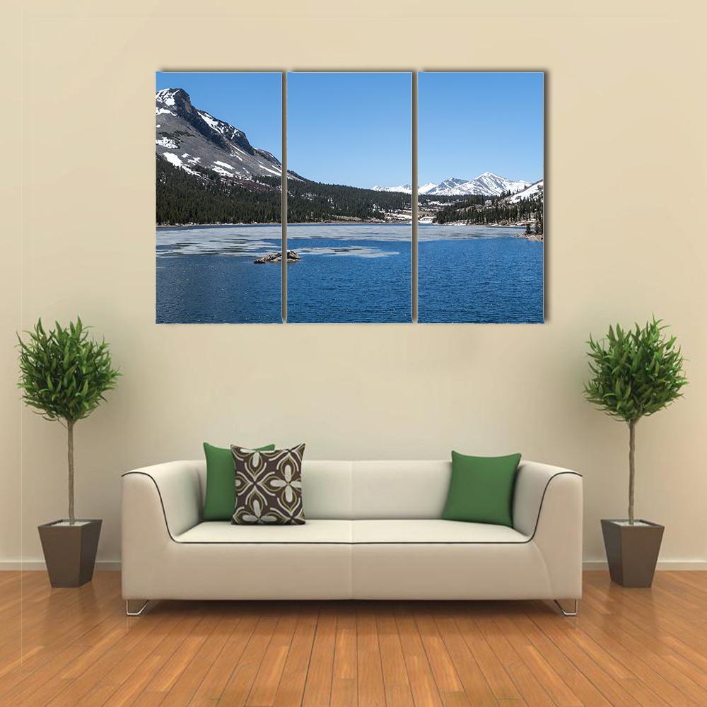Frozen Lake In Yosemite National Park Canvas Wall Art-3 Horizontal-Gallery Wrap-37" x 24"-Tiaracle