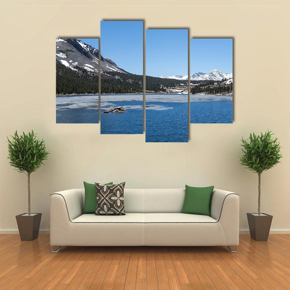Frozen Lake In Yosemite National Park Canvas Wall Art-4 Pop-Gallery Wrap-50" x 32"-Tiaracle