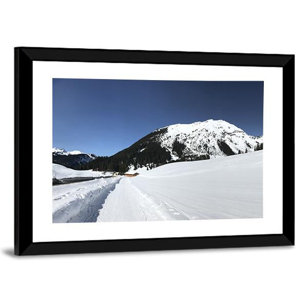 Frozen Mountain In Austria Panoramic Canvas Wall Art-1 Piece-36" x 12"-Tiaracle