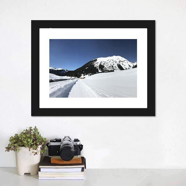 Frozen Mountain In Austria Panoramic Canvas Wall Art-1 Piece-36" x 12"-Tiaracle