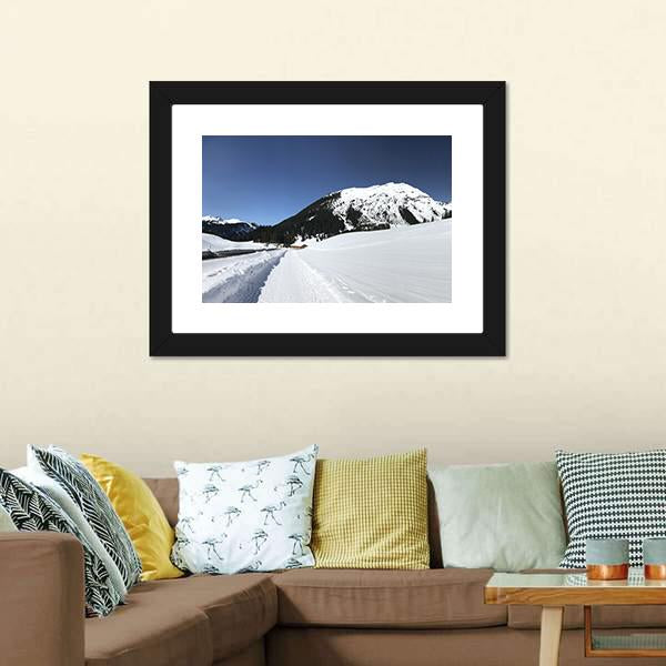 Frozen Mountain In Austria Panoramic Canvas Wall Art-1 Piece-36" x 12"-Tiaracle