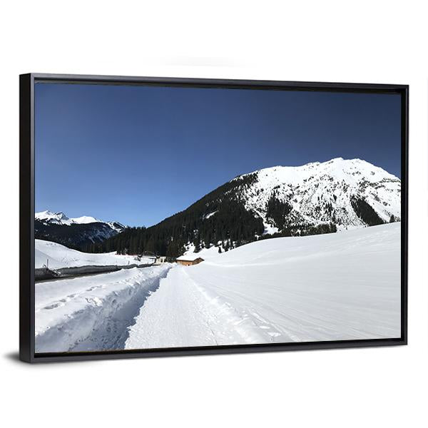 Frozen Mountain In Austria Panoramic Canvas Wall Art-1 Piece-36" x 12"-Tiaracle