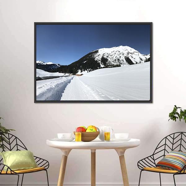 Frozen Mountain In Austria Panoramic Canvas Wall Art-1 Piece-36" x 12"-Tiaracle