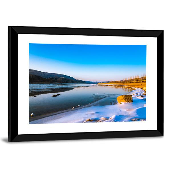 Frozen Yellow River China Canvas Wall Art-3 Horizontal-Gallery Wrap-25" x 16"-Tiaracle