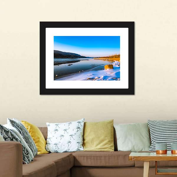 Frozen Yellow River China Canvas Wall Art-3 Horizontal-Gallery Wrap-25" x 16"-Tiaracle