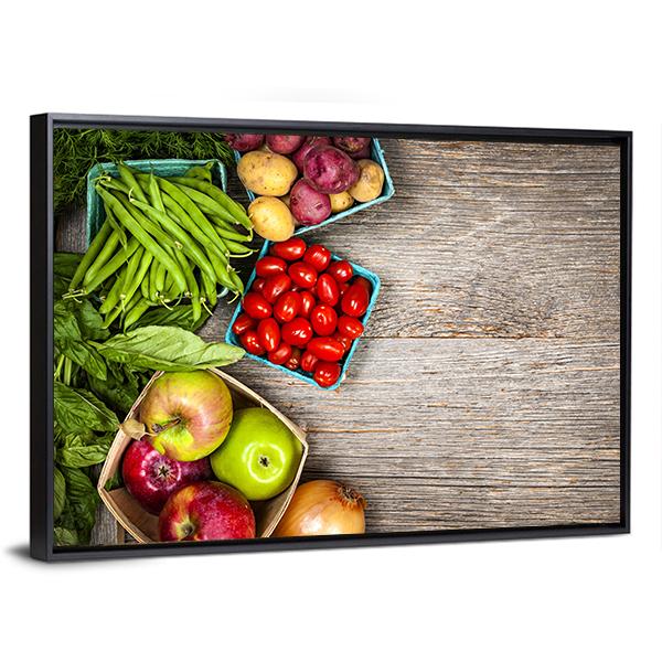 Fruits &amp; Vegetables Canvas Wall Art-3 Horizontal-Gallery Wrap-25" x 16"-Tiaracle