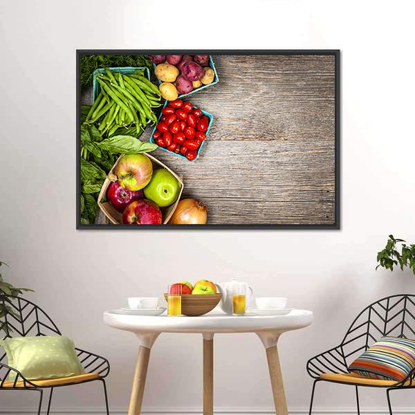 Fruits &amp; Vegetables Canvas Wall Art-3 Horizontal-Gallery Wrap-25" x 16"-Tiaracle