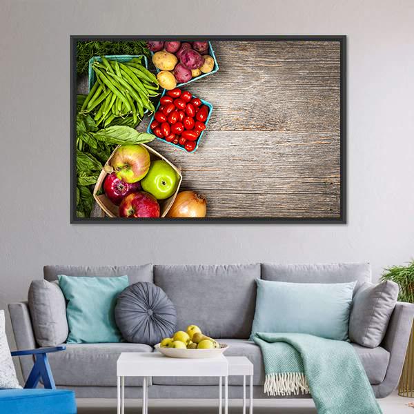 Fruits &amp; Vegetables Canvas Wall Art-3 Horizontal-Gallery Wrap-25" x 16"-Tiaracle