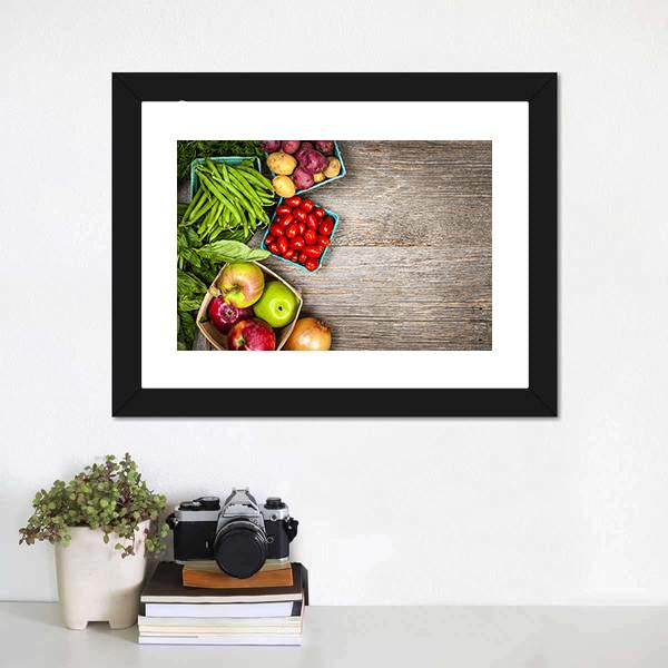 Fruits &amp; Vegetables Canvas Wall Art-1 Piece-Framed Print-20" x 16"-Tiaracle
