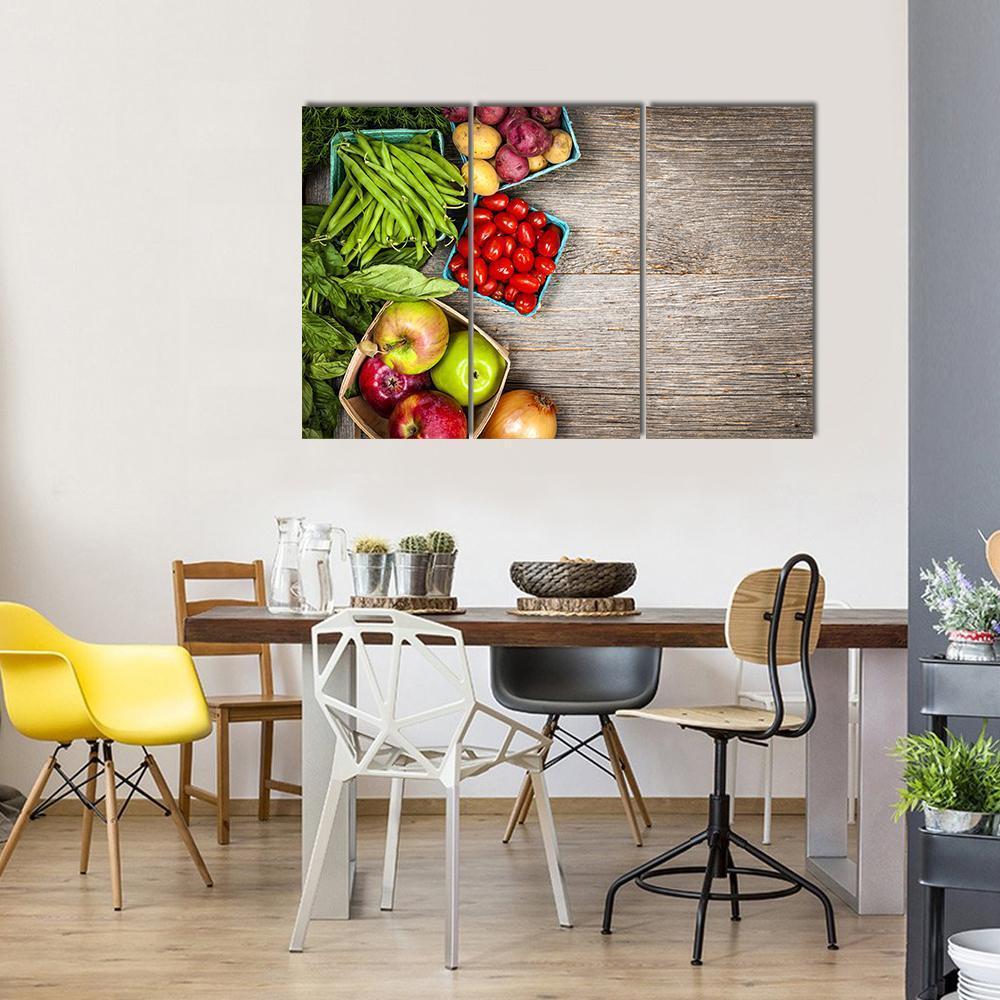 Fruits &amp; Vegetables Canvas Wall Art-3 Horizontal-Gallery Wrap-37" x 24"-Tiaracle