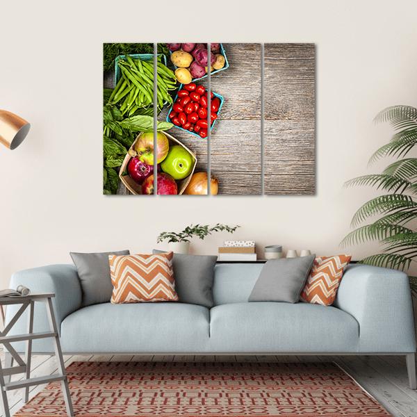 Fruits & Vegetables Canvas Wall Art-1 Piece-Gallery Wrap-36" x 24"-Tiaracle