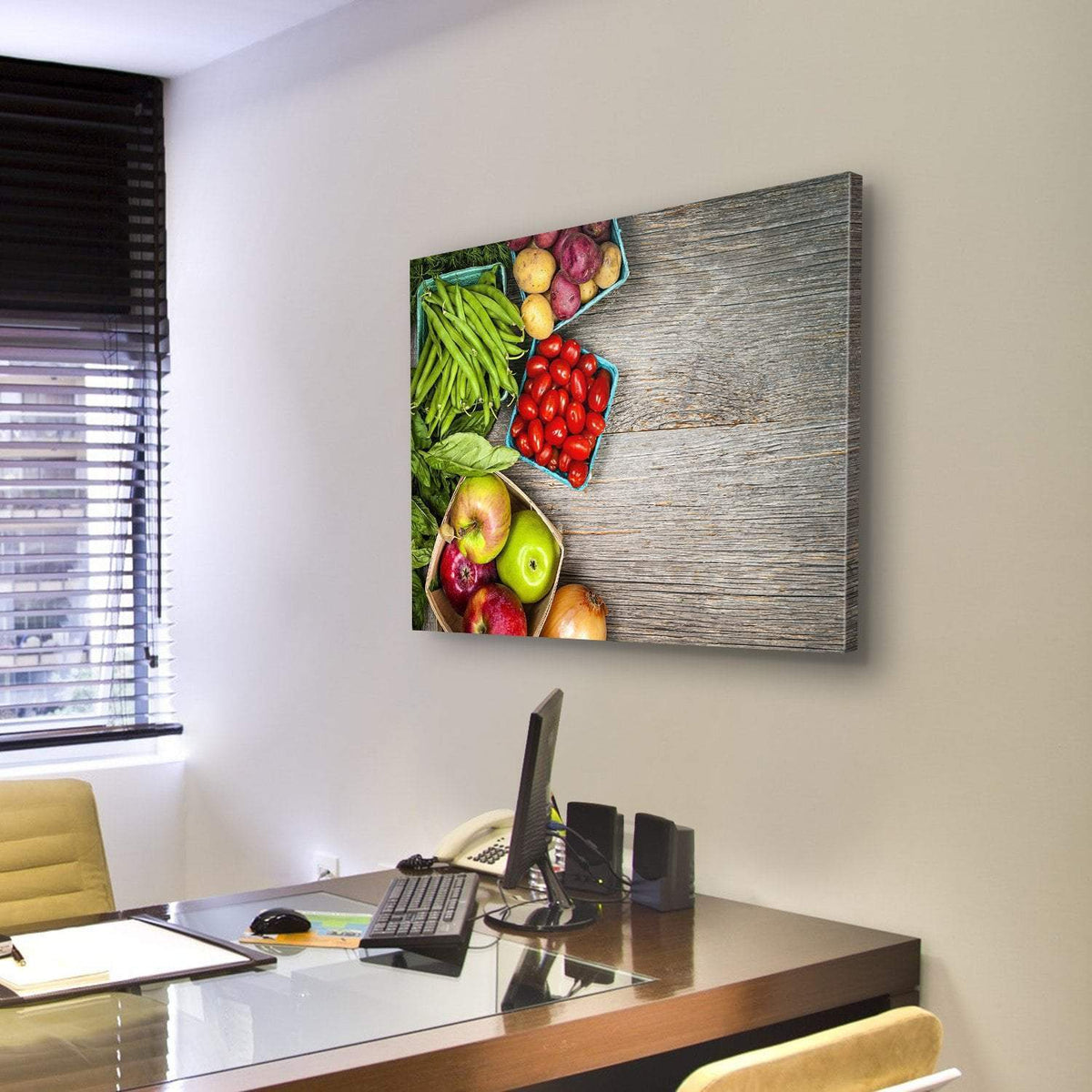 Fruits &amp; Vegetables Canvas Wall Art-3 Horizontal-Gallery Wrap-25" x 16"-Tiaracle