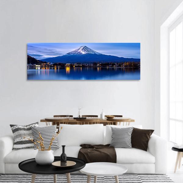 Kawaguchiko Lake Panoramic Canvas Wall Art-1 Piece-36" x 12"-Tiaracle