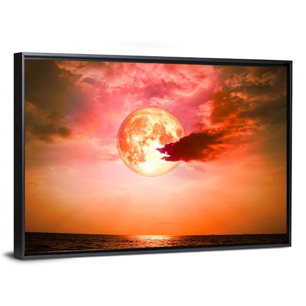Full Blood Moon Canvas Wall Art-3 Horizontal-Gallery Wrap-25" x 16"-Tiaracle