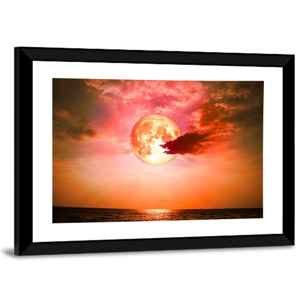 Full Blood Moon Canvas Wall Art-3 Horizontal-Gallery Wrap-25" x 16"-Tiaracle