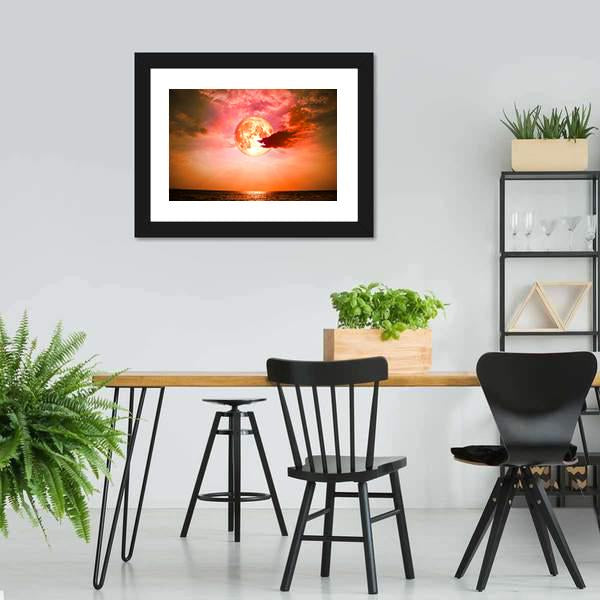 Full Blood Moon Canvas Wall Art-3 Horizontal-Gallery Wrap-25" x 16"-Tiaracle
