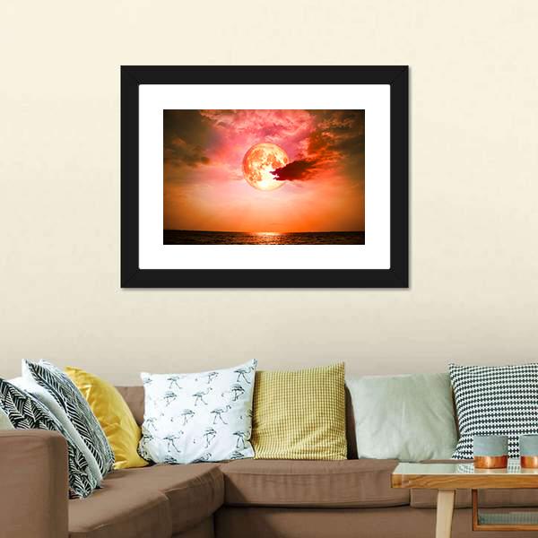 Full Blood Moon Canvas Wall Art-3 Horizontal-Gallery Wrap-25" x 16"-Tiaracle