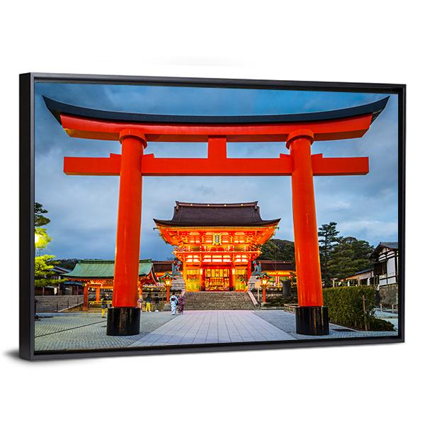Fushimi Inari Taisha Canvas Wall Art-3 Horizontal-Gallery Wrap-25" x 16"-Tiaracle