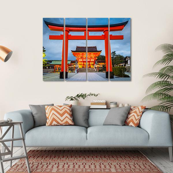 Fushimi Inari Taisha Canvas Wall Art-4 Horizontal-Gallery Wrap-34" x 24"-Tiaracle