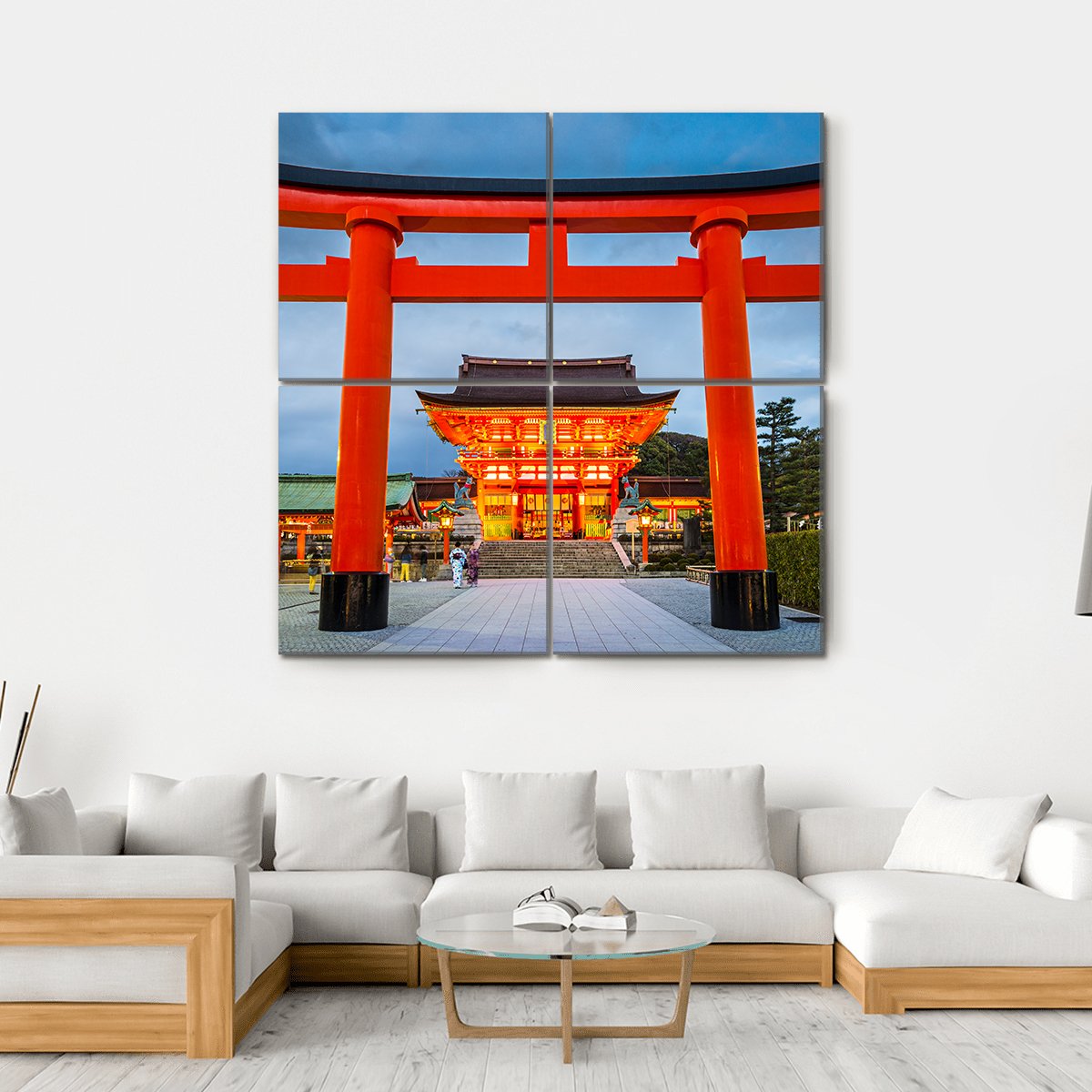 Fushimi Inari Taisha Canvas Wall Art-4 Square-Gallery Wrap-17" x 17"-Tiaracle