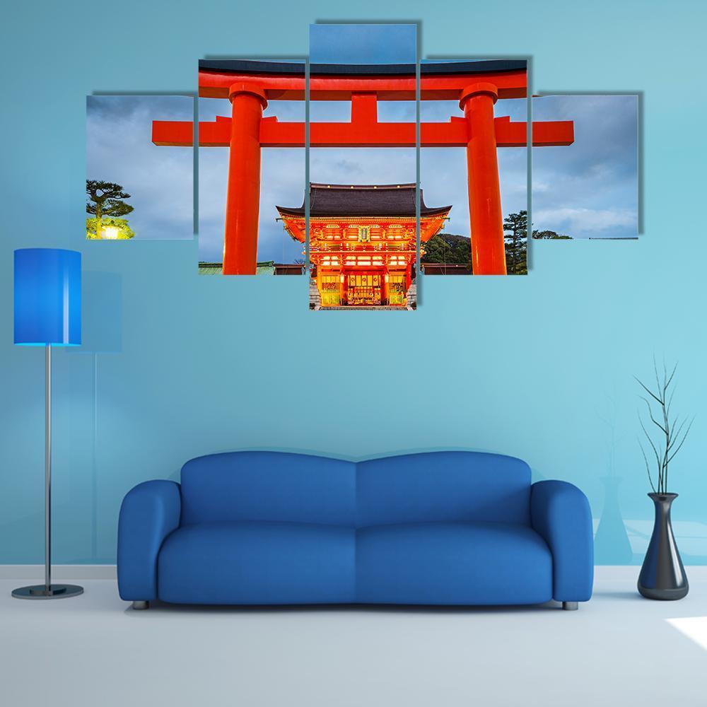 Fushimi Inari Taisha Canvas Wall Art-5 Star-Gallery Wrap-62" x 32"-Tiaracle