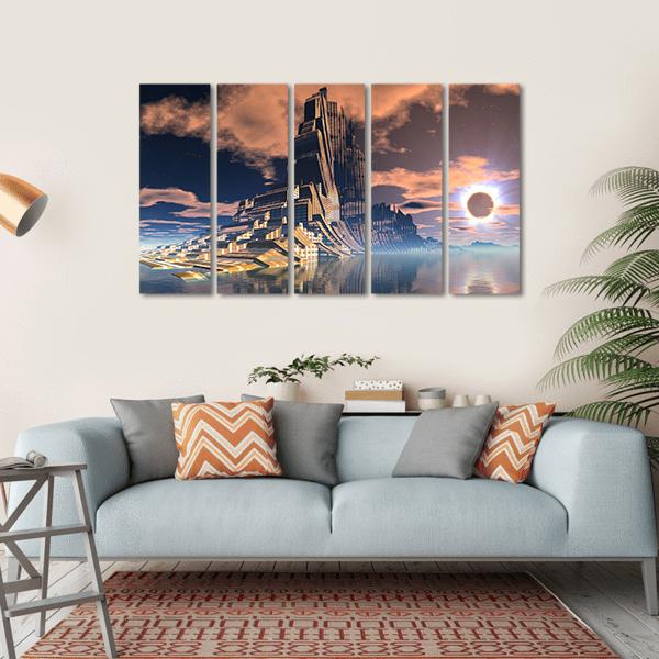 Alien City Canvas Wall Art-5 Horizontal-Gallery Wrap-22" x 12"-Tiaracle