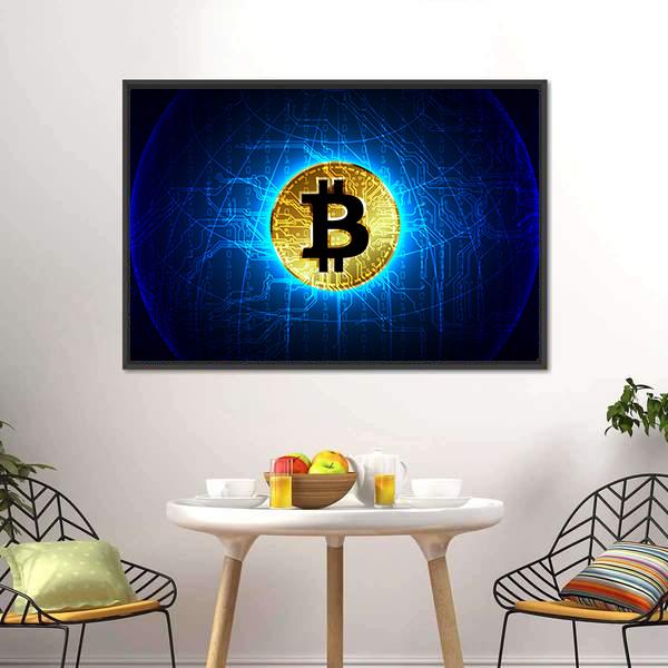 Futuristic Digital Money Canvas Wall Art-3 Horizontal-Gallery Wrap-25" x 16"-Tiaracle