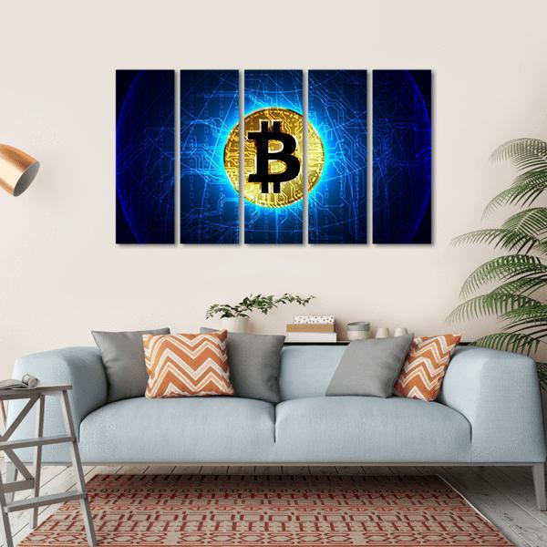 Futuristic Digital Money Canvas Wall Art-5 Horizontal-Gallery Wrap-22" x 12"-Tiaracle