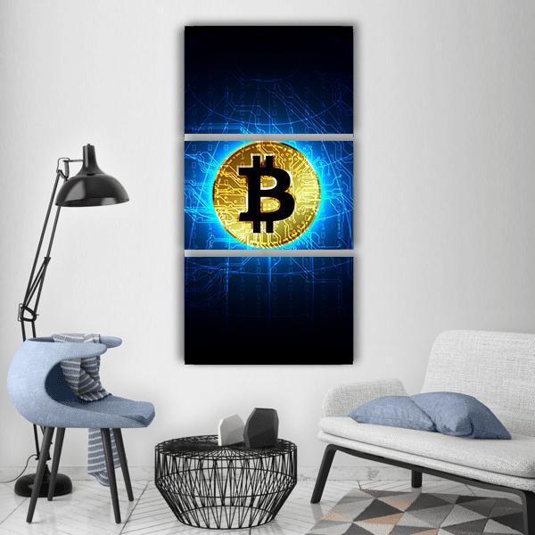 Futuristic Digital Money Vertical Canvas Wall Art-3 Vertical-Gallery Wrap-12" x 25"-Tiaracle