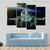Futuristic Spaceship In Deep Space Canvas Wall Art-4 Pop-Gallery Wrap-50" x 32"-Tiaracle