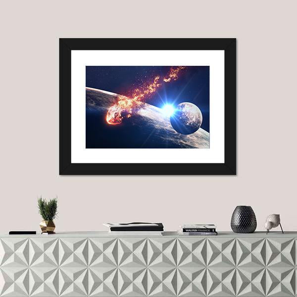 Galaxies In Outer Space Canvas Wall Art-1 Piece-Framed Print-20" x 16"-Tiaracle